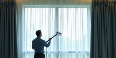 Commercial drapes cleaning service purga hotels offices