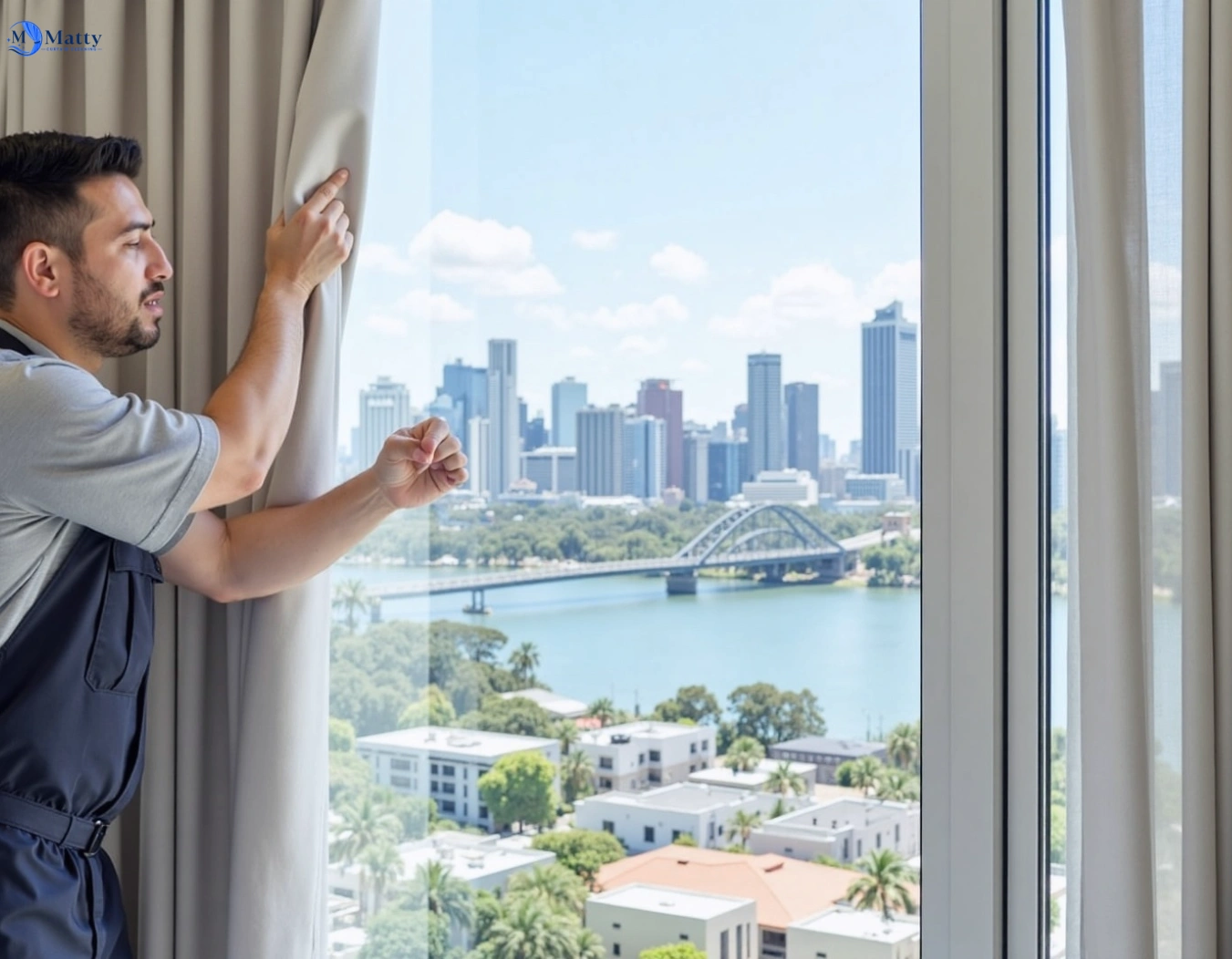 Professional curtain steam cleaning service purga QLD by Matty Curtain Cleaning